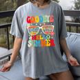 Groovy Goodbye 7th Grade Graduation Hello Summer Kids Women's Comfort Colors T-Shirt Gray