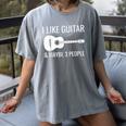 I Like Guitar & Maybe 3 People Music Introvert Guitar Women's Comfort Colors T-Shirt Gray