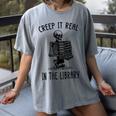 Halloween Skeleton Pun Book Lover Library Joke Women's Comfort Colors T-Shirt Gray Halloween Skeleton Pun Book Lover Library Joke Women's Comfort Colors T-Shirt Gray