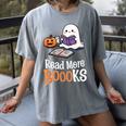 Halloween Teacher Women Cute Reading Ghost Read More Books Women's Comfort Colors T-Shirt Gray Halloween Teacher Women Cute Reading Ghost Read More Books Women's Comfort Colors T-Shirt Gray