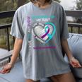 Heart Graphic In Memory Of Aunt Suicide Awareness Prevention Women's Comfort Colors T-Shirt Gray