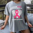 Heart I Wear Pink In Memory Of Nana Breast Cancer Awareness Women's Comfort Colors T-Shirt Gray
