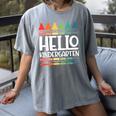 Hello Kindergarten First Day Back To School Graduation Women's Comfort Colors T-Shirt Gray