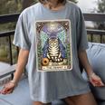 The Hermit Cat Tarot Card Introvert By Georgi Women's Comfort Colors T-Shirt Gray