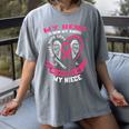 My Hero Is Now My Angel In Memory Of My Niece Breast Cancer Women's Comfort Colors T-Shirt Gray My Hero Is Now My Angel In Memory Of My Niece Breast Cancer Women's Comfort Colors T-Shirt Gray