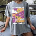 I'd Rather Be Kite Flying Throwback Hobby Memory Kite Women's Comfort Colors T-Shirt Gray