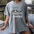 Indoor Cat Energy Raccoon Introvert Anti Social Mascot Women's Comfort Colors T-Shirt Gray