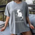 Introvert Cat With Coffee On Computer Antisocial Emo Goth Women's Comfort Colors T-Shirt Gray