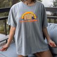 Introvert Me Happy Retro Sunset Capybara Tee Women's Comfort Colors T-Shirt Gray