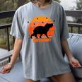 Introvert Retro Sunset Capybara Tee Women's Comfort Colors T-Shirt Gray