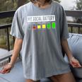 Introvert My Social Battery Low Level Graphic Women's Comfort Colors T-Shirt Gray