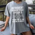 Introvert Student Classroom School Humor Women's Comfort Colors T-Shirt Gray