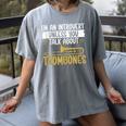 Im An Introvert Unless You Talk About Trombone Women's Comfort Colors T-Shirt Gray