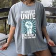 Introverts Unite Separately In Your Own Homes Shirt Premium Tri-Blend Women's Comfort Colors T-Shirt Gray