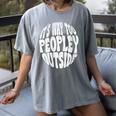 Its Way Too Peopley Outside Sarcastic Introvert Humor Women's Comfort Colors T-Shirt Gray