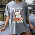 Just A Girl That Loves Cats And Books Cute Cat & Bookwork Women's Comfort Colors T-Shirt Gray Just A Girl That Loves Cats And Books Cute Cat & Bookwork Women's Comfort Colors T-Shirt Gray