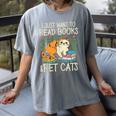 I Just Want To Read Books And Pet Cats Introvert Women's Comfort Colors T-Shirt Gray I Just Want To Read Books And Pet Cats Introvert Women's Comfort Colors T-Shirt Gray