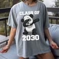 Kids Class Of 2030 Shirt Graduation Dabbing Panda Shirt Women's Comfort Colors T-Shirt Gray