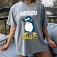 Kids Kindergarten Dabbing Penguin Nailed It Graduation Class 2021 Women's Comfort Colors T-Shirt Gray