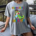 Kids Preschool Graduate T-Rex Dinosaur Preschool Graduation Women's Comfort Colors T-Shirt Gray