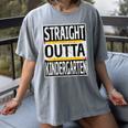 Kids Straight Outta Kindergarten Graduation Women's Comfort Colors T-Shirt Gray