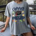 Kindergarten Graduation Shirt I Survived Kindergarten Women's Comfort Colors T-Shirt Gray