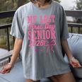 My Last First Day Senior 2026 Coquette Pink Bow Graduation Women's Comfort Colors T-Shirt Gray