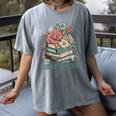 Leer ES Poder Cute Floral Spanish Teacher Book Reading Women's Comfort Colors T-Shirt Gray