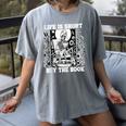 Life Is Short Buy The Book Introvert Skeleton Reading Women's Comfort Colors T-Shirt Gray