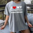 I Love My Introvert Brothers I Heart My Introvert Brothers Women's Comfort Colors T-Shirt Gray