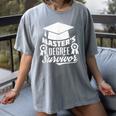Master's Degree Survivor College Graduation Women's Comfort Colors T-Shirt Gray