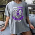 In Memory Of Papa Pancreatic Cancer Awareness Family Women's Comfort Colors T-Shirt Gray