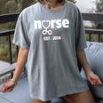 New Nurse Est 2018 Nursing School Graduation Women's Comfort Colors T-Shirt Gray