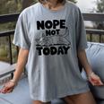 Nope Not Today Antisocial Introvert Cat Lover Men Women Kids Women's Comfort Colors T-Shirt Gray