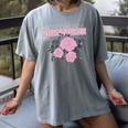 Nostalgia 80s 90s Retro Style Graphics Rose Pink Flower Women's Comfort Colors T-Shirt Gray