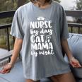 Nurse Graduation For Her Nursing Cat Mama By Night For Men Women Women's Comfort Colors T-Shirt Gray