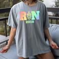 Nurse Graduation Shirt RN Est 2018 Rainbow Tshirt Women's Comfort Colors T-Shirt Gray
