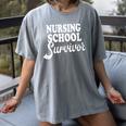 Nursing School Survivor Nurse Graduation Medical T-Shirt Women's Comfort Colors T-Shirt Gray