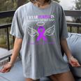 Pancreatic Cancer I Wear Purple In Memory Of My Dad Women's Comfort Colors T-Shirt Gray Pancreatic Cancer I Wear Purple In Memory Of My Dad Women's Comfort Colors T-Shirt Gray