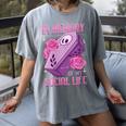Pastel Goth In Memory Of My Social Life Coffin & Pink Roses Women's Comfort Colors T-Shirt Gray Pastel Goth In Memory Of My Social Life Coffin & Pink Roses Women's Comfort Colors T-Shirt Gray