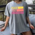 Peace Love Engineering Engineer School Graduation Retro Women's Comfort Colors T-Shirt Gray