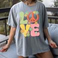 Peace Sign Love Groovy Vibes Costume Nostalgia 1980s Fashion Women's Comfort Colors T-Shirt Gray