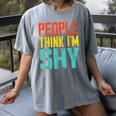People Think I'm Shy I Introvert Women's Comfort Colors T-Shirt Gray