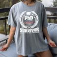 PhD Survivor Doctorate Graduate Shirt Graduation Women's Comfort Colors T-Shirt Gray