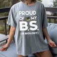 Proud Of My BS In Biology Graduation T-Shirt Women's Comfort Colors T-Shirt Gray