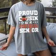 Proud Cousin Of a Football Senior 2026 Graduation Gifts Women's Comfort Colors T-Shirt Gray