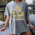 Proud Dad Of Two 2025 Graduates Graduation Family Women's Comfort Colors T-Shirt Gray