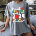 Proud Grandma Of Class Of 2024 Preschool Graduate Graduation Women's Comfort Colors T-Shirt Gray