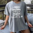 Proud Mom Of a 2021 Senior Graduation Women's Comfort Colors T-Shirt Gray