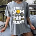 Proud Mom Of Baseball Senior 2026 Graduation Women's Comfort Colors T-Shirt Gray